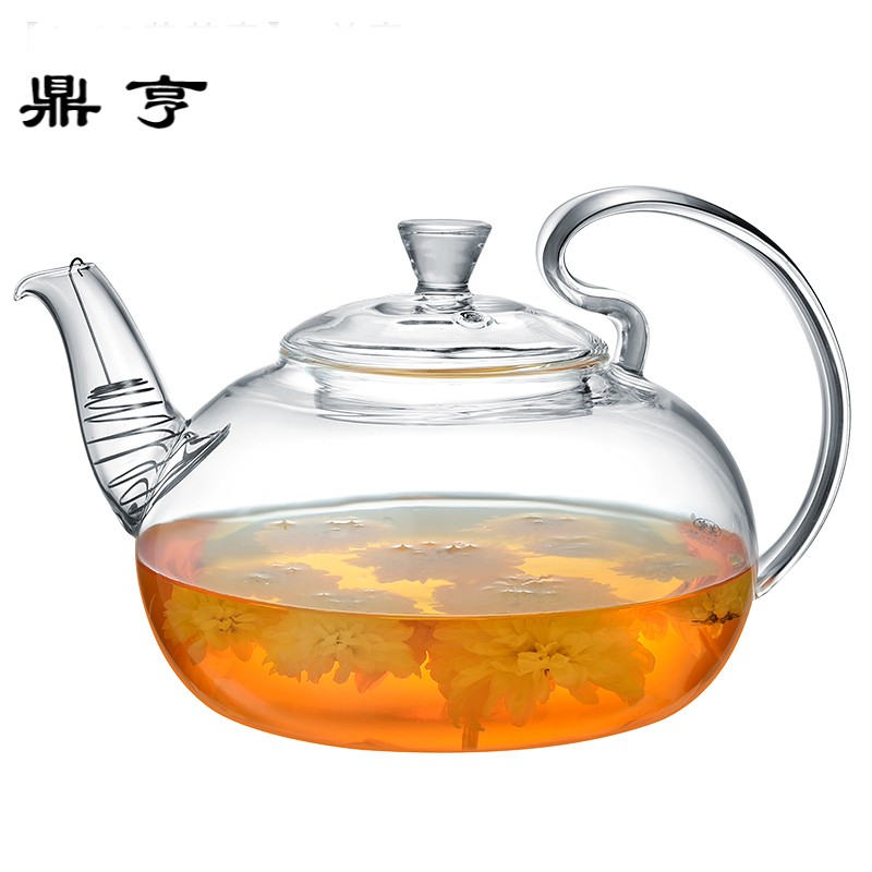 鼎亨玻璃泡茶壶加保温底座电加热烧水壶家用透明过滤煮水养生茶壶