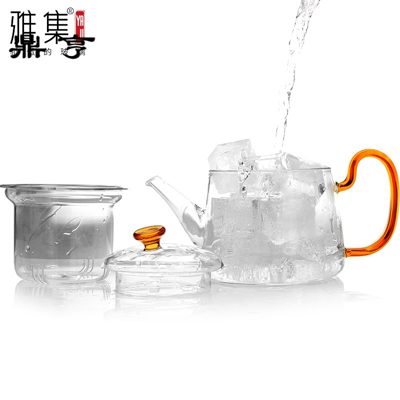 鼎亨侧钮壶玻璃茶壶耐高温过滤功夫茶具套装泡茶壶煮茶器简易茶具
