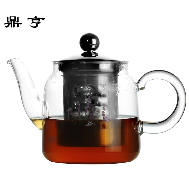 鼎亨一屋窑直火耐热玻璃茶具 五金不锈钢过滤网花茶壶 手工制作