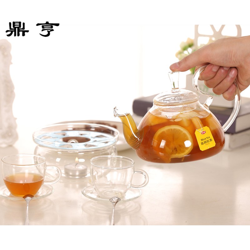 鼎亨耐热玻璃水果茶茶壶套装透明煮泡花茶茶具可加热玻璃花茶杯套