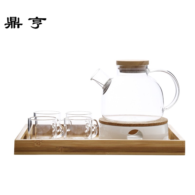 鼎亨高硼耐热玻璃茶壶大容量花茶壶加热水果花茶过滤水壶下午茶具