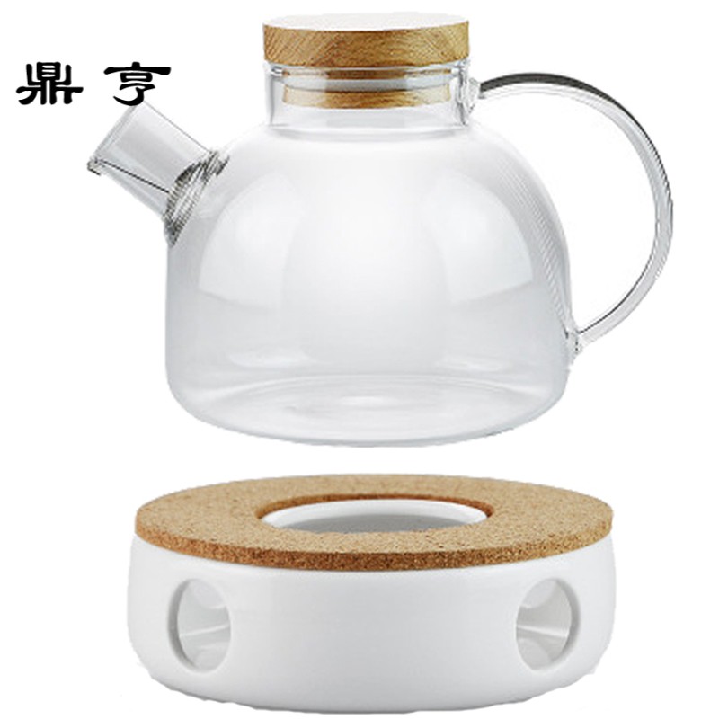 鼎亨透明耐热玻璃水果花茶茶具套装玻璃茶壶茶杯茶炉茶盘组合加热