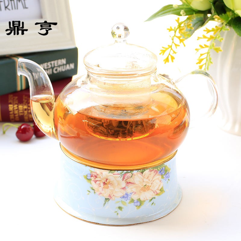 鼎亨花茶壶套装水果茶壶家用欧式下午茶茶具套装耐热玻璃花茶壶