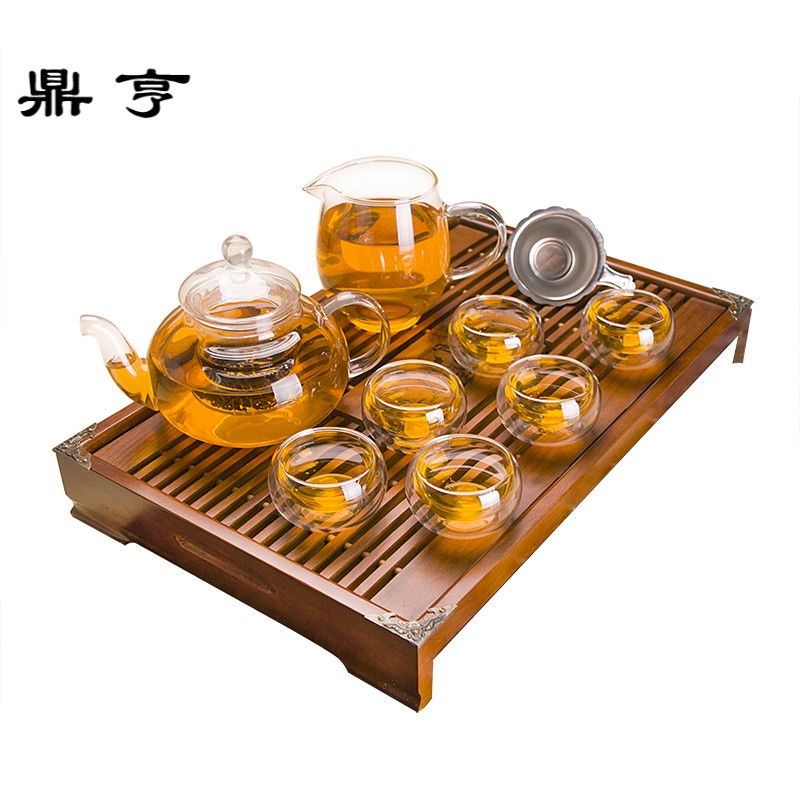 鼎亨整套耐热玻璃茶具 家用耐高温玻璃茶具套装 茶壶茶碗公道杯组