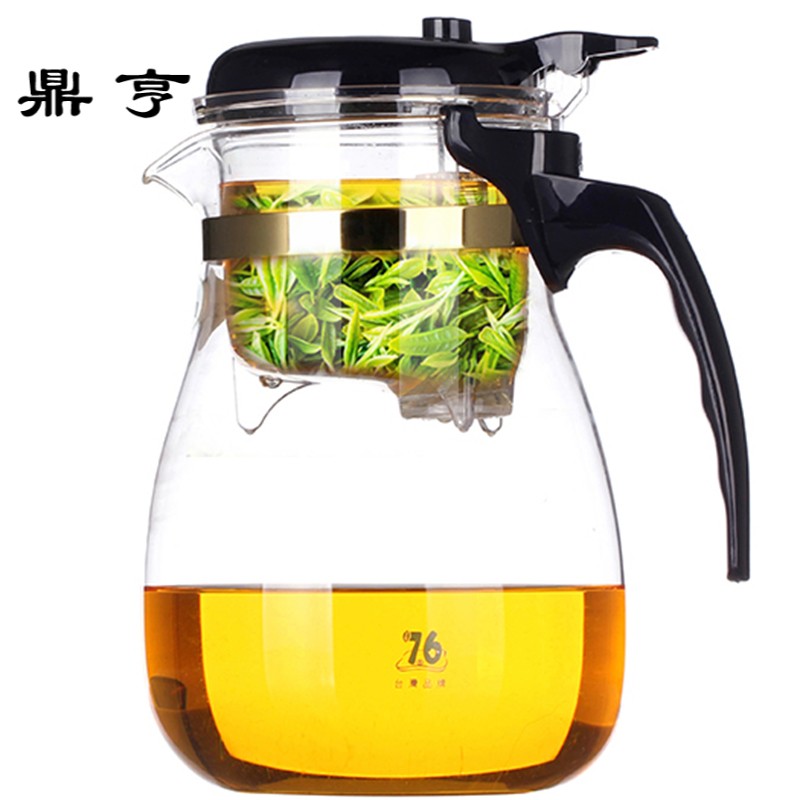 鼎亨台湾76玻璃泡茶壶飘逸杯耐热大容量家用茶具冲茶器玲珑杯沏茶