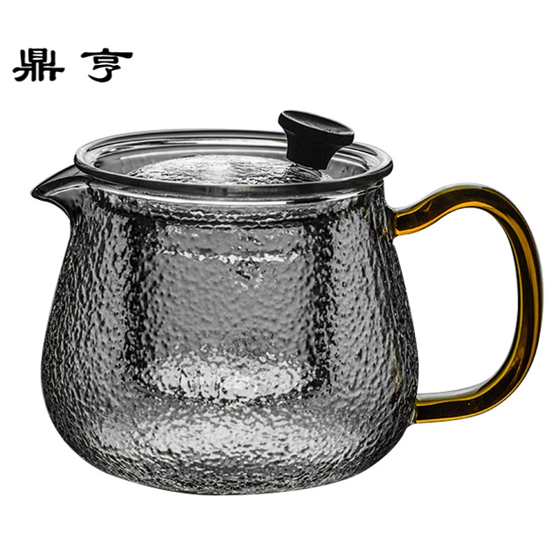 鼎亨玻璃锤纹泡茶壶 家用透明可加热煮茶器 功夫茶具加厚耐高温过