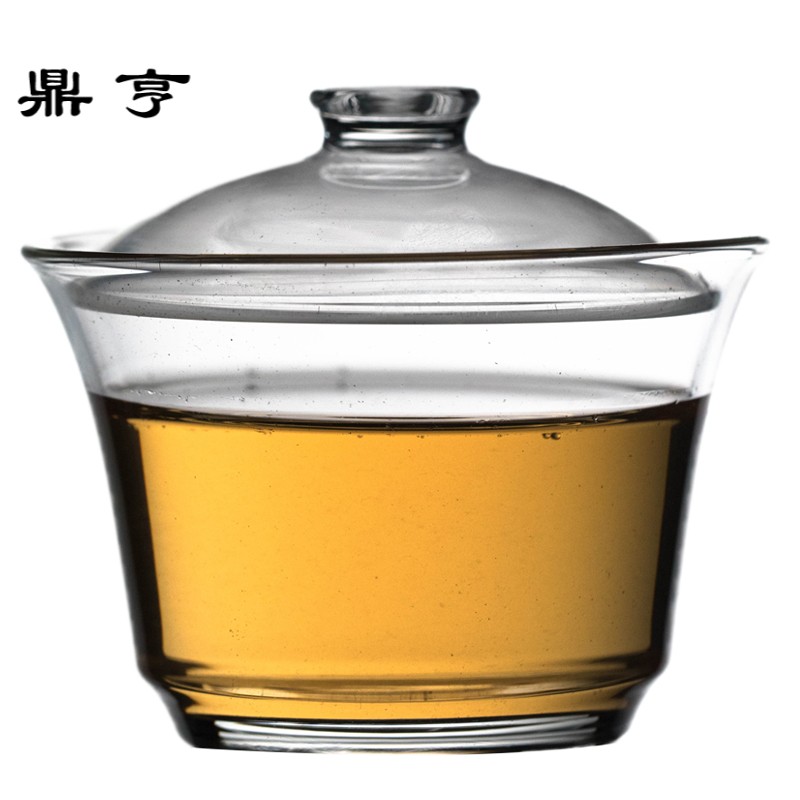 鼎亨若云 日式玻璃盖碗 大号 加厚透明泡茶碗 茶杯个人日式功夫茶