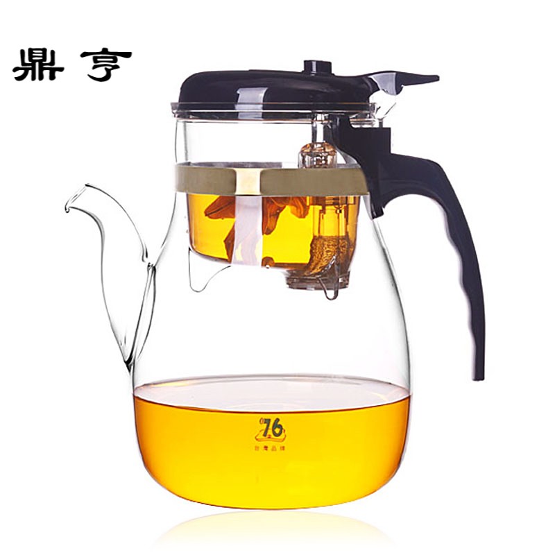 鼎亨台湾76飘逸杯泡茶壶大容量耐热玻璃花茶壶办公室冲泡茶杯过滤