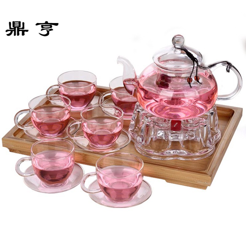 鼎亨加厚耐热玻璃煮泡茶花茶壶玻璃茶具套装功夫透明过滤花水果