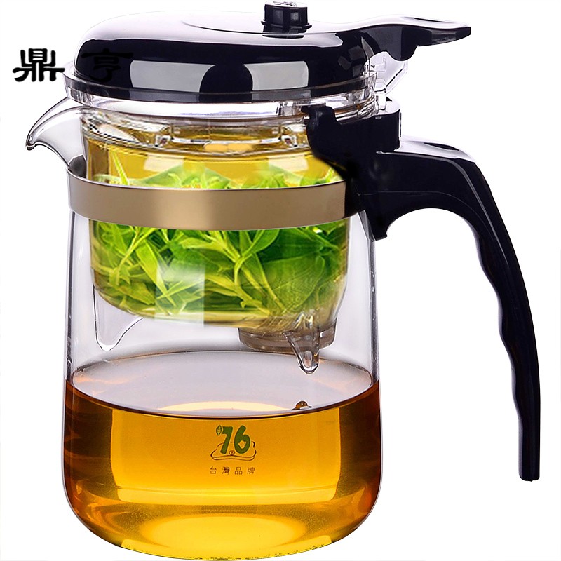 鼎亨台湾飘逸杯耐热玻璃过滤泡茶壶办公室茶水分离沏茶杯红茶具套