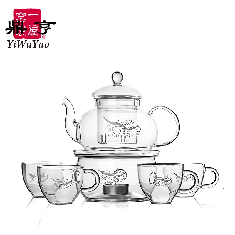 鼎亨耐热玻璃茶具套装整套加热花茶壶底座泡茶壶过滤水果花茶杯