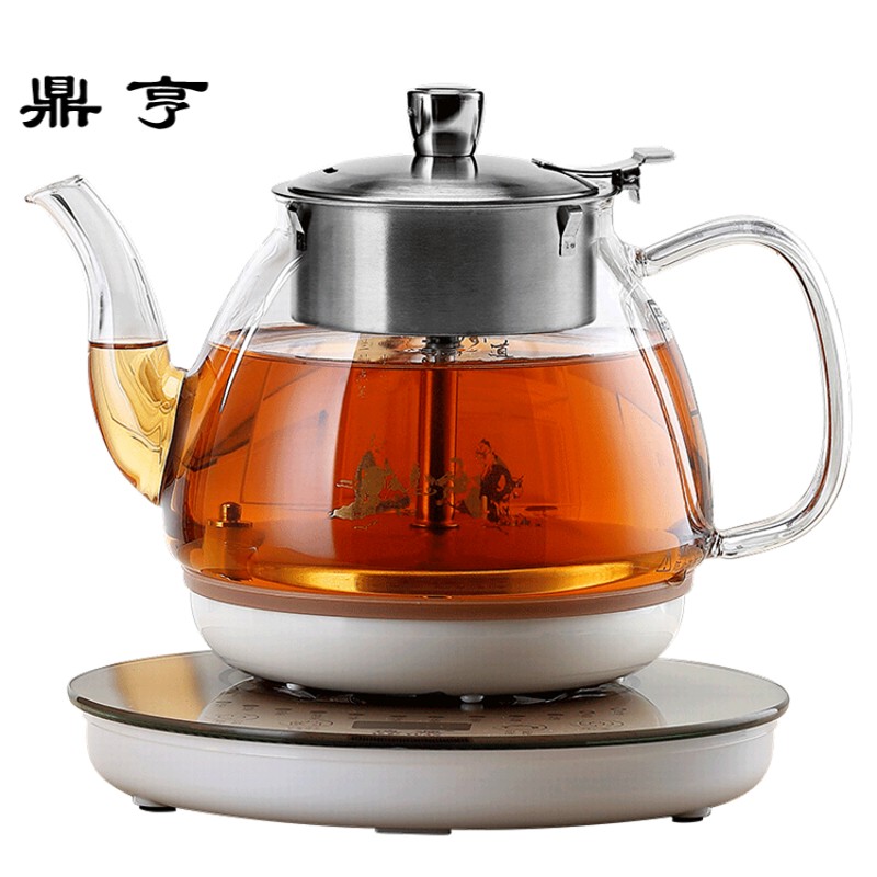 鼎亨耐高温玻璃蒸茶壶加厚蒸汽壶功夫茶具煮茶器家用电加热煮水壶