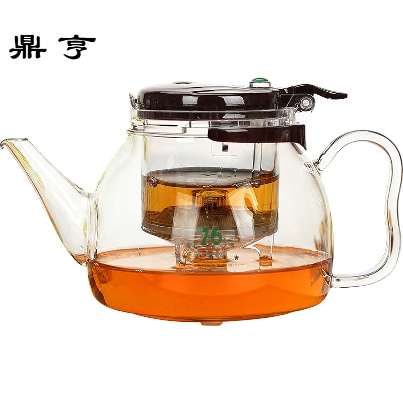 鼎亨台湾耐热玻璃泡茶壶全过滤可拆洗飘逸杯加厚花茶壶茶具套装家