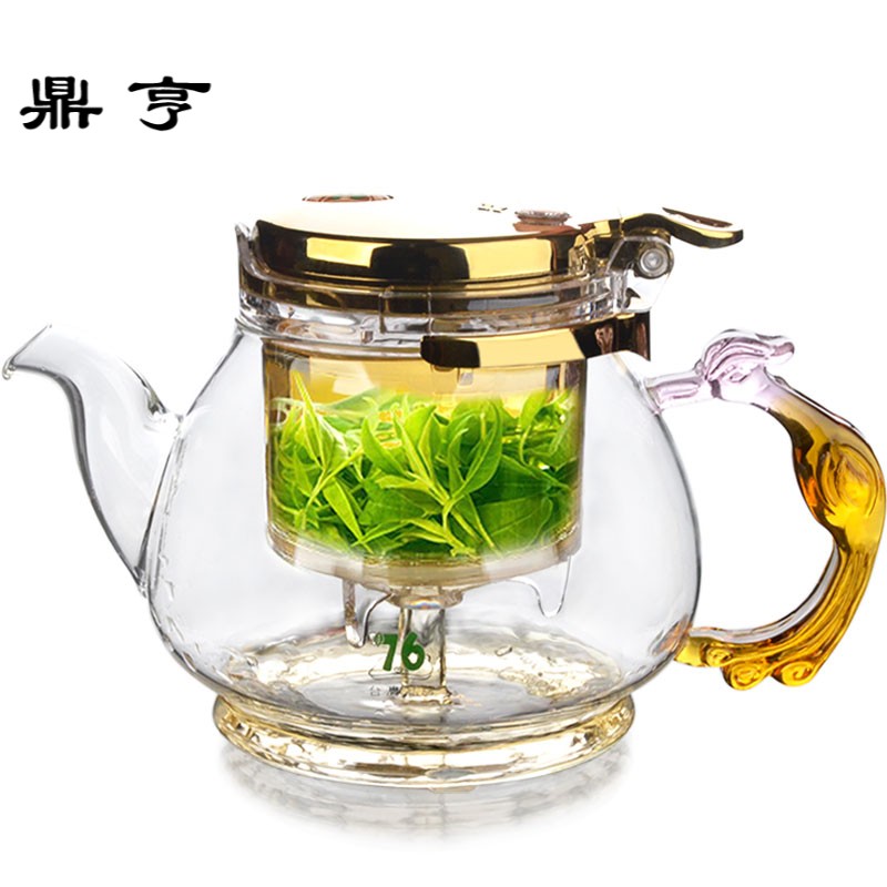 鼎亨台湾飘逸杯泡茶壶耐热玻璃泡茶器大号可拆洗内胆红茶杯过滤茶