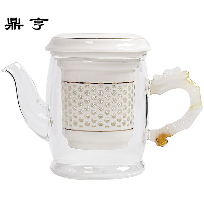 鼎亨玻璃茶壶加厚耐热泡茶具套装陶瓷过滤内胆红茶壶玲珑杯功夫冲
