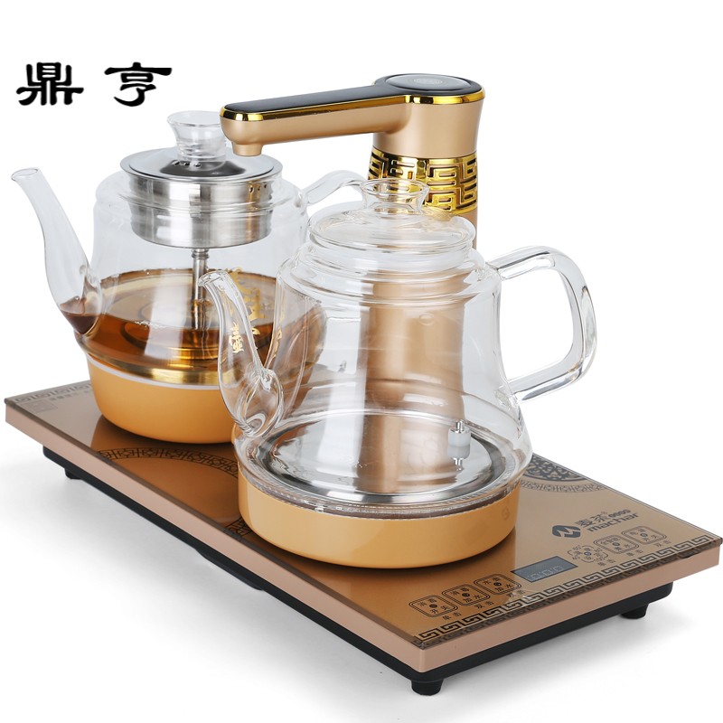 鼎亨煮茶壶蒸汽壶 全自动上水烧水电茶炉玻璃壶功夫茶具茶盘套装