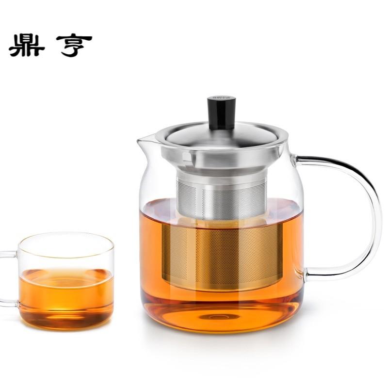 鼎亨玻璃茶壶套装家用过滤飘逸杯全透明泡茶器冲茶杯耐热沏茶茶具
