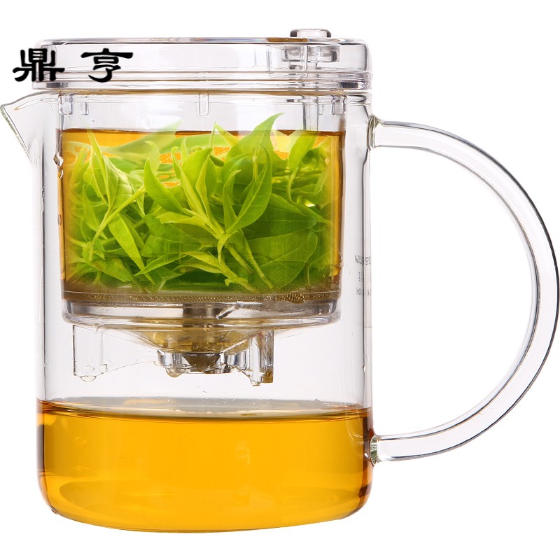 鼎亨飘逸杯泡茶壶耐高温玻璃办公室茶具全过滤冲茶器家用茶壶套装