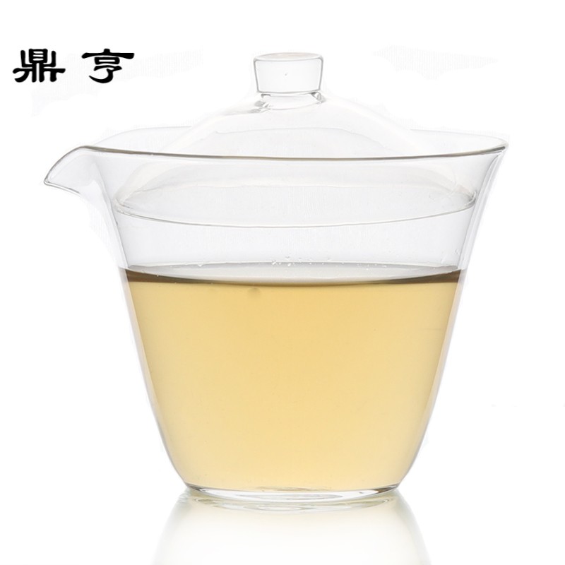 鼎亨古道茗阁耐热玻璃盖碗茶杯 加厚三才盖碗功夫茶具透明大号泡