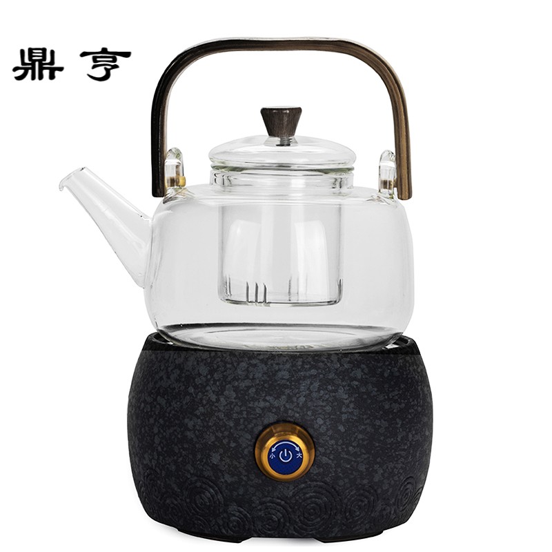 鼎亨 黑陶煮茶器陶瓷电陶炉耐热玻璃烧水壶煮茶壶家用茶具套装