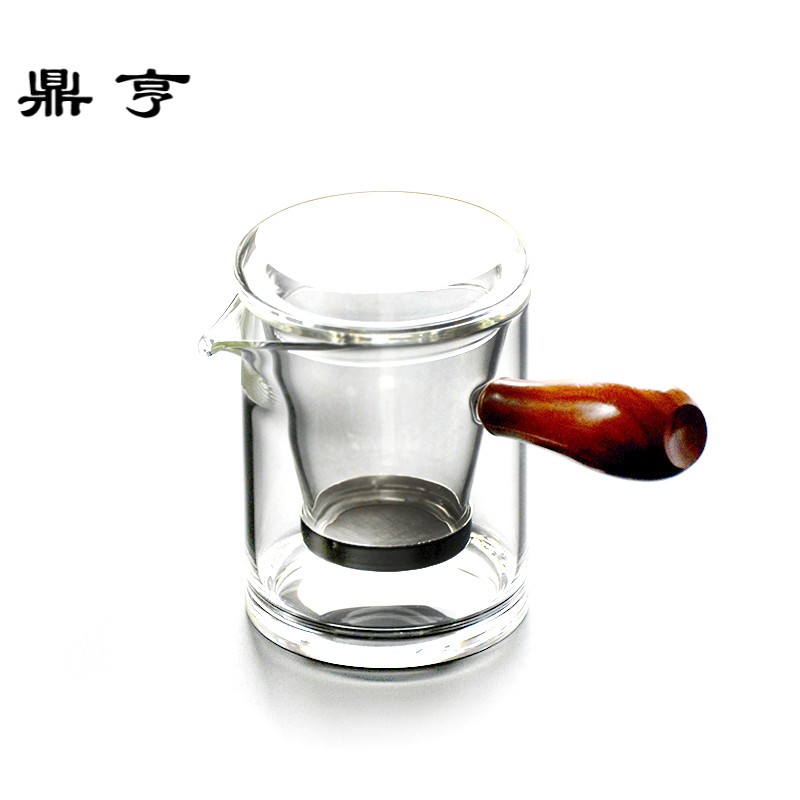 鼎亨鱼戏 日式耐热玻璃侧把茶壶泡茶壶茶具过滤飘逸杯过滤红茶泡