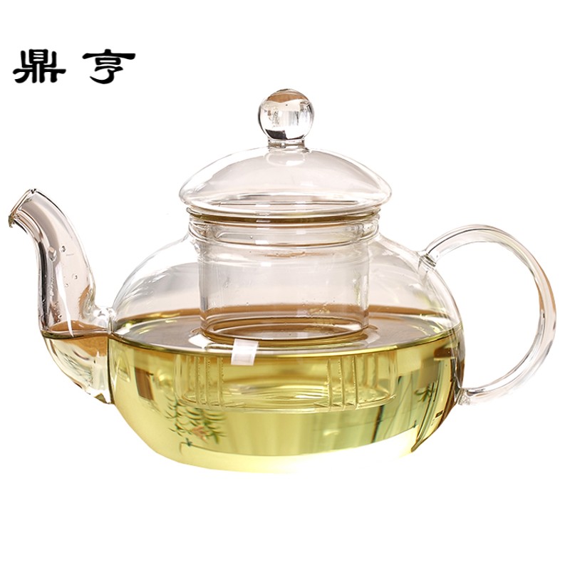 鼎亨耐高温玻璃花茶壶 透明功夫茶具煮花茶普洱茶过滤 煮水果茶