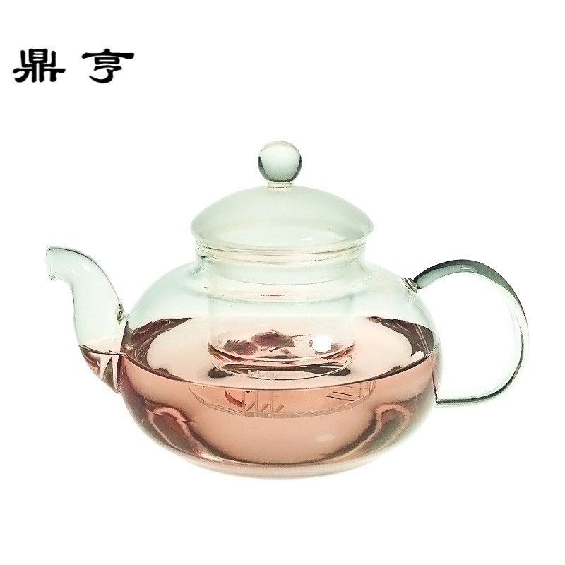 鼎亨耐热玻璃茶壶过滤透明可加热煮茶泡茶壶茶具带盖玻璃壶水壶80