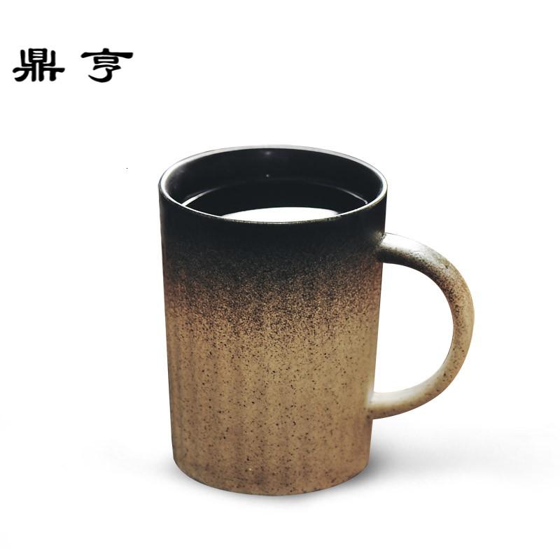 鼎亨景德镇手工复古茶杯陶瓷水杯 创意磨砂日式马克杯咖啡杯