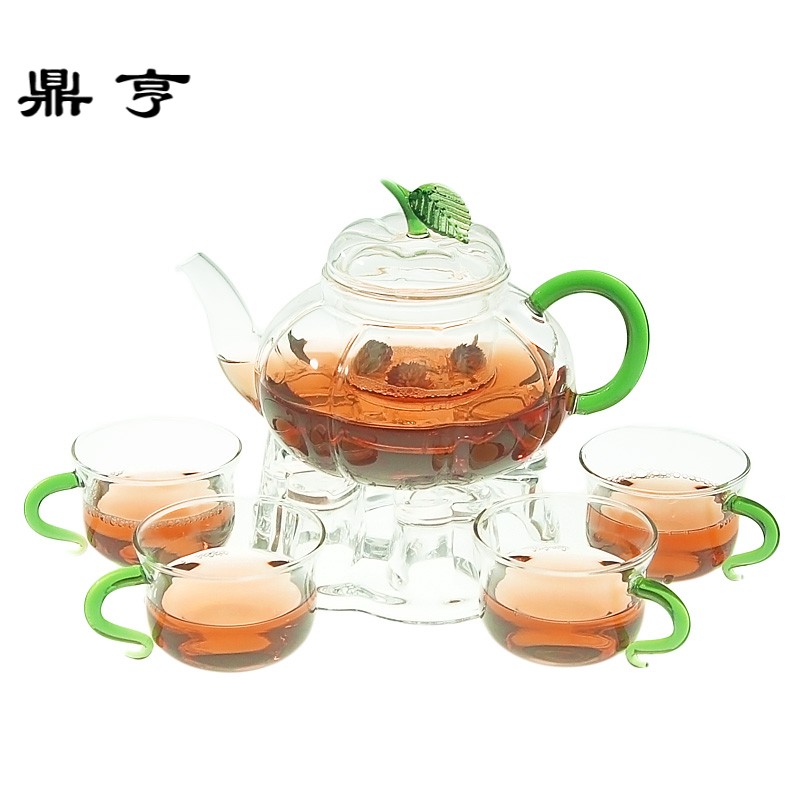 鼎亨加厚耐热玻璃茶具套装透明过滤花茶具整套煮水果茶壶泡红茶