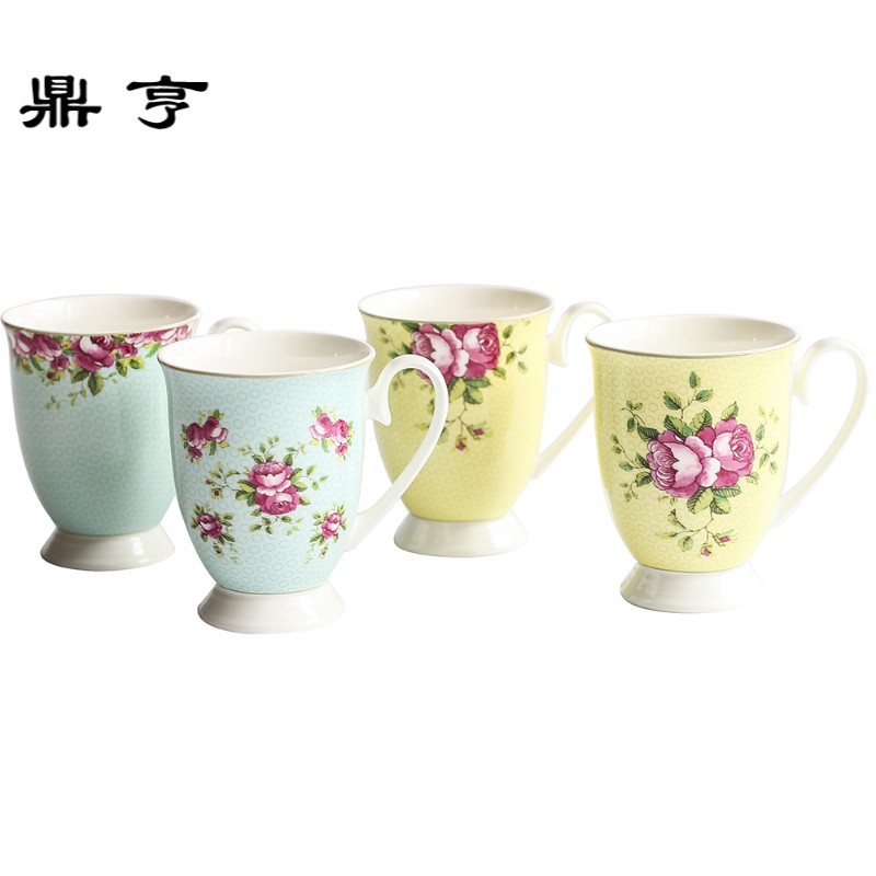 鼎亨出口英国原单马克杯陶瓷水杯精致创意花朵奶杯红茶杯礼品