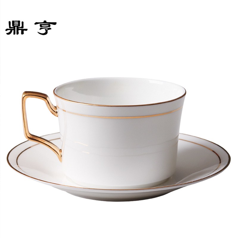 鼎亨英式金边小骨瓷咖啡杯欧式下午茶杯碟咖啡杯套装陶瓷杯子