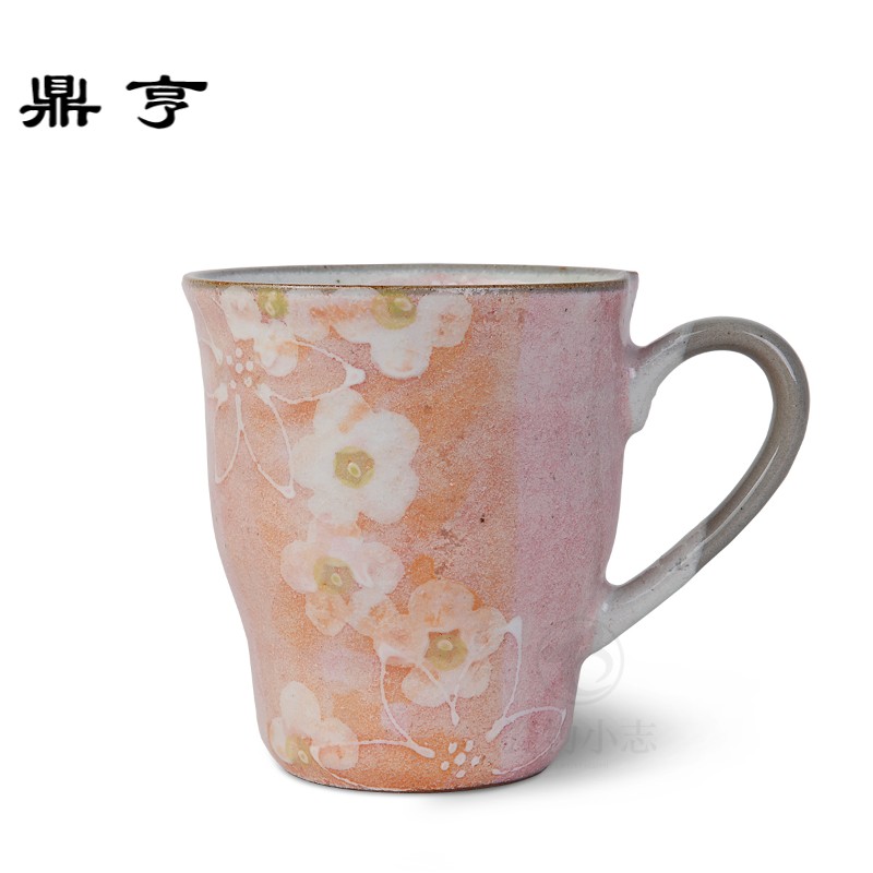 鼎亨日本进口濑户烧手工彩绘马克杯日式陶瓷樱花繁花咖啡茶杯子