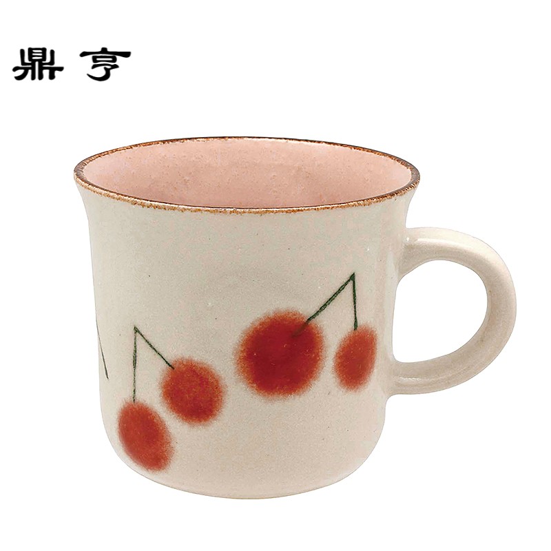 鼎亨现货 日本进口小清新复古zakka手作陶瓷樱桃马克杯茶杯饭碗餐