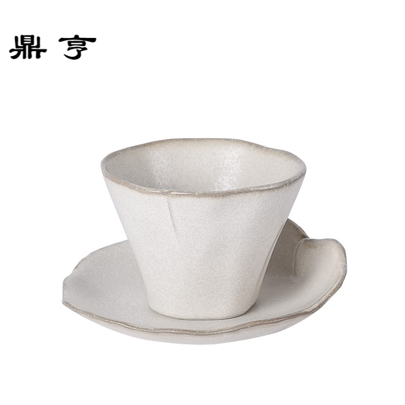 鼎亨日本进口手作陶瓷茶器 花朵树叶子造型 创意小清新茶杯子托盘