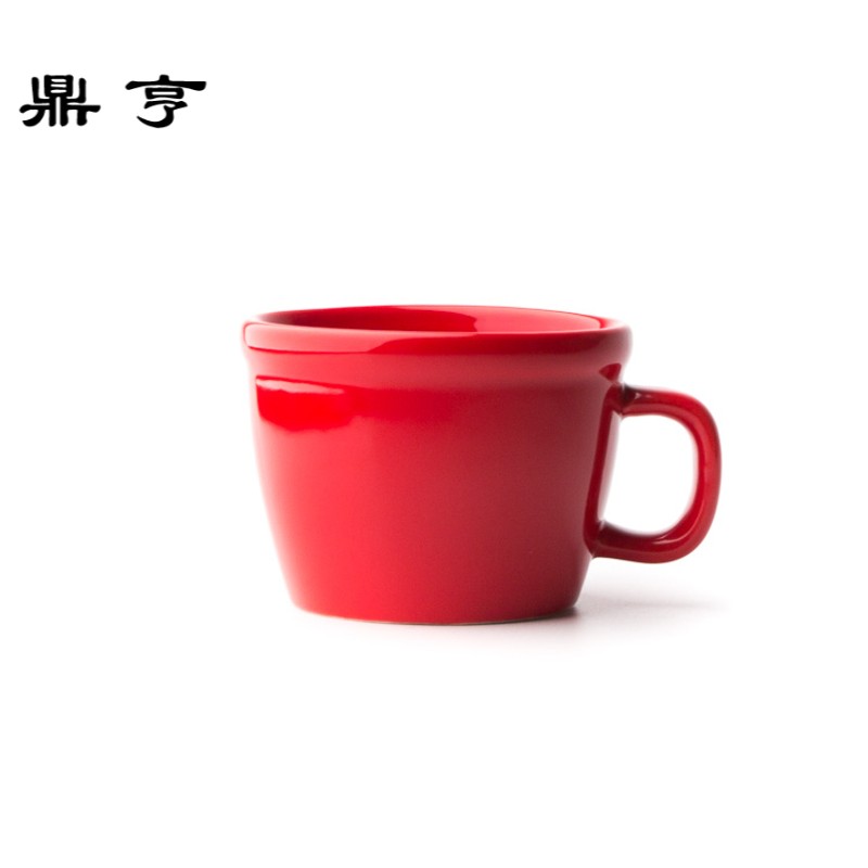 鼎亨咖啡杯套装 欧式家用简约黑色小陶瓷下午茶杯子带盖带勺 礼盒