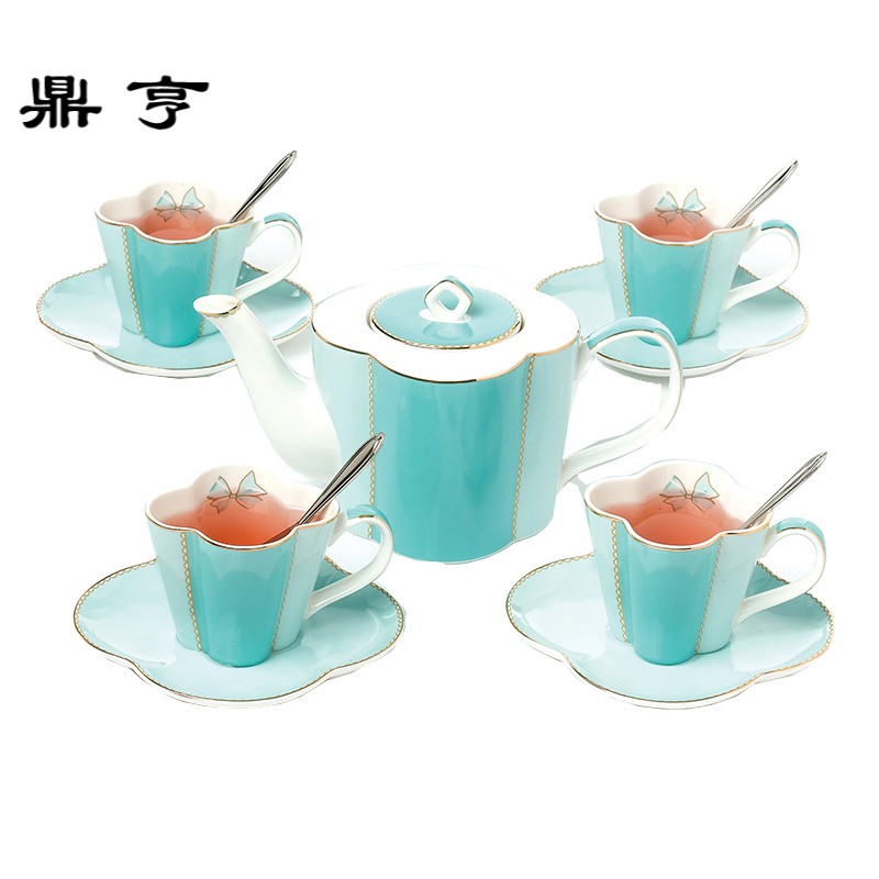 鼎亨四叶咖啡具套装欧式陶瓷咖啡杯碟英式下午茶日式泡花茶壶带