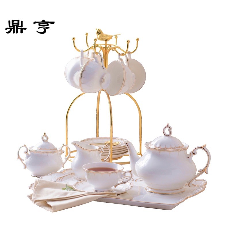 鼎亨英式下午茶具套装陶瓷咖啡杯花茶具整套欧式家用红茶杯碟结婚