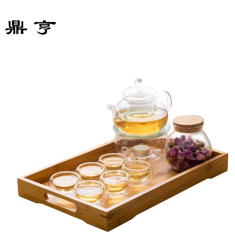 鼎亨家用玻璃花茶具套装加厚玻璃茶具加热过滤花茶壶水果茶壶配