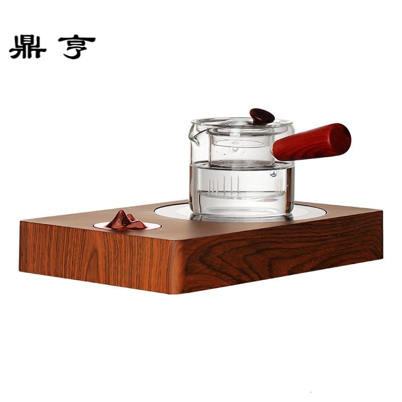 鼎亨 日式实木侧把壶玻璃煮茶壶家用耐高温过滤泡茶煮茶器沏茶壶