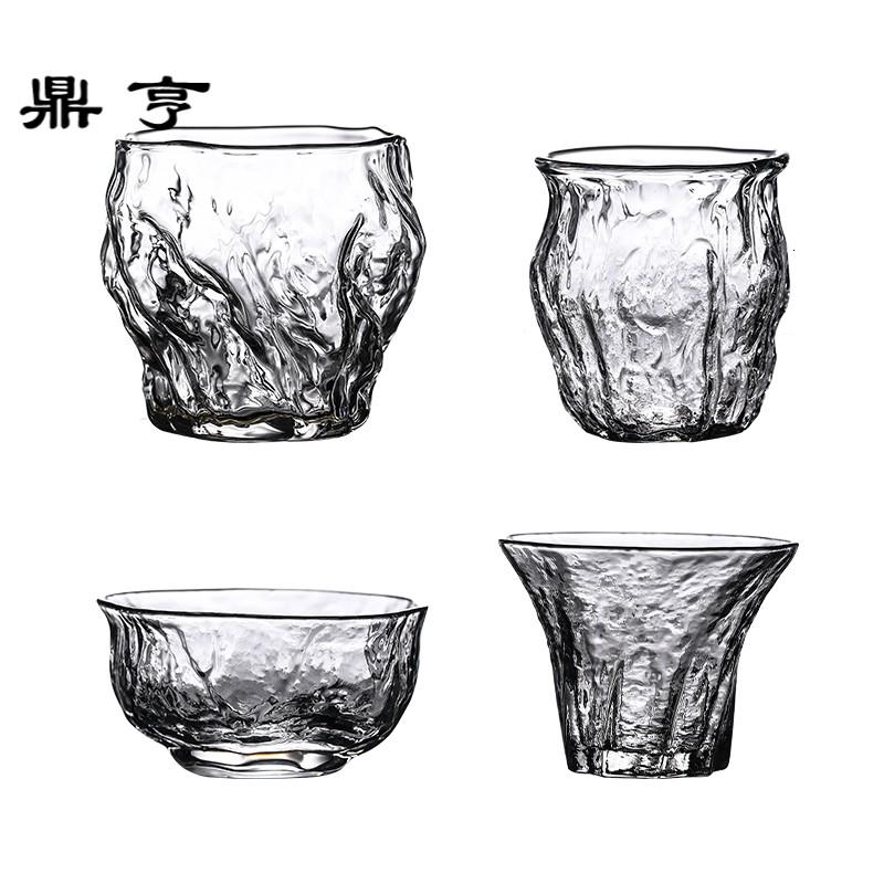 鼎亨日式创意品茗杯锤纹玻璃茶杯功夫茶具单杯透明玻璃杯小杯子小