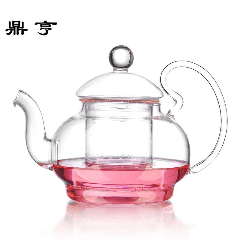 鼎亨玻璃茶壶耐热套装泡茶壶内胆过滤防盖设计风采花茶壶花茶茶