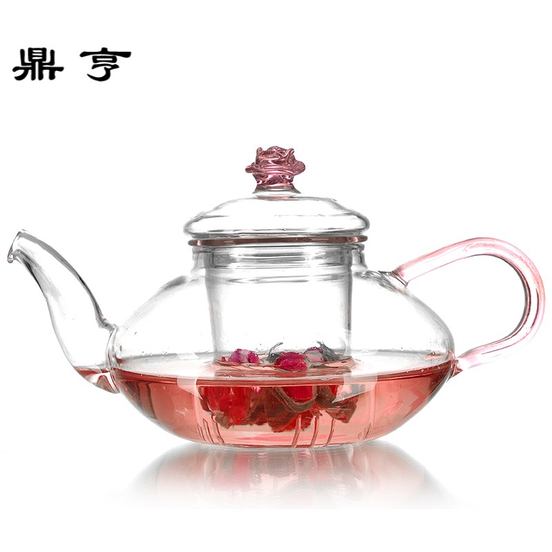 鼎亨2015耐热玻璃茶具 花茶具 花茶壶过滤泡茶器 花语沁心壶