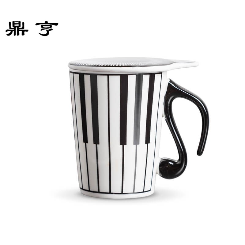 鼎亨陶典马克杯带盖勺喝水杯子陶瓷杯情侣创意简约牛奶杯早餐杯