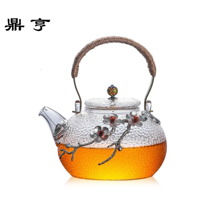 鼎亨日式锤纹过滤耐热玻璃茶壶耐高温家用电陶炉泡茶壶茶具套装煮