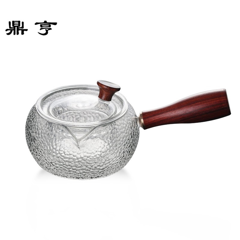 鼎亨耐高温玻璃煮茶器电陶炉煮茶壶锤纹木侧把泡茶具花茶黑茶家用