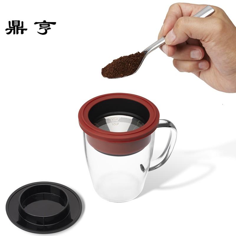 鼎亨丹麦PO滴滴手冲咖啡杯滴漏式不锈钢滤杯玻璃泡茶杯家用咖啡壶