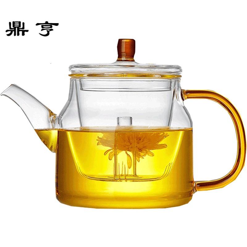 鼎亨加厚玻璃泡茶壶 大小玲珑花茶壶 耐高温过滤沏茶水壶茶具