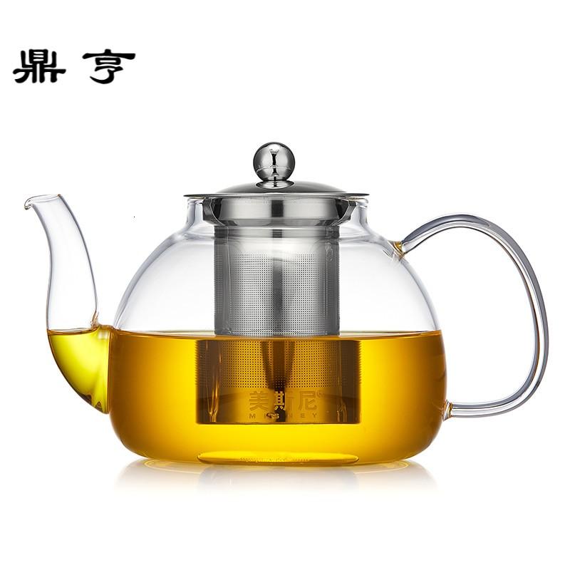 鼎亨加厚花茶壶 玻璃茶具耐热玻璃茶壶 大容量不锈钢茶漏玻璃壶