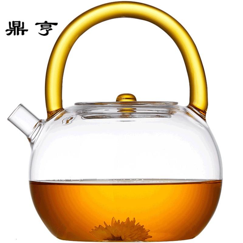 鼎亨 玻璃水壶提梁壶加厚耐高温煮茶玻璃茶具过滤花茶壶泡茶壶
