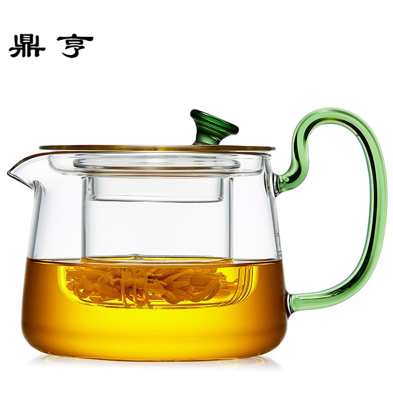 鼎亨 玻璃茶壶加厚耐高温煮茶器透明过滤耐热花茶壶泡茶壶茶具